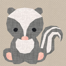 Load image into Gallery viewer, Funky Skunk, Foundation Paper Piecing Pattern (FPP Pattern), Quilt Block, 4 sizes
