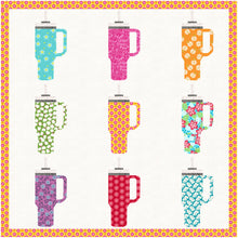 Load image into Gallery viewer, On the Go, Travel Cup! Foundation Paper Piecing Pattern (FPP Pattern), Quilt Block,  4 sizes included
