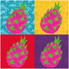 Load image into Gallery viewer, Dragon Fruit, Foundation Paper Piecing Pattern (FPP Pattern), Quilt Block, 4 Sizes
