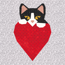 Load image into Gallery viewer, I Love Cats! Foundation Paper Piecing Pattern (FPP), Quilt Block, 4 sizes
