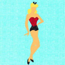 Load image into Gallery viewer, Pin Up Model, Foundation Paper Piecing Pattern (FPP Pattern), Quilt Block, 3 sizes
