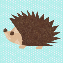 Load image into Gallery viewer, Hedgehog, Foundation Paper Piecing Pattern (FPP Pattern), Quilt Block, 4 sizes
