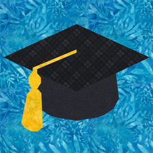Load image into Gallery viewer, Graduation Cap, Foundation Paper Piecing Pattern (FPP), Quilt Block, 4 sizes
