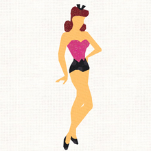 Load image into Gallery viewer, Pin Up Model, Foundation Paper Piecing Pattern (FPP Pattern), Quilt Block, 3 sizes
