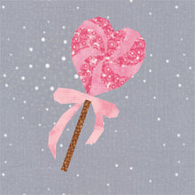 Load image into Gallery viewer, Love Heart Lollipop, Foundation Paper Piecing, FPP Pattern, 3 sizes
