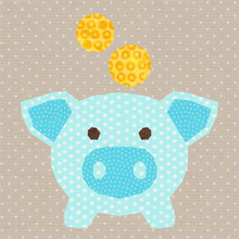 Load image into Gallery viewer, Piggy Bank, Foundation Paper Piecing Pattern (FPP), Quilt Block, 4 sizes
