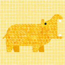 Load image into Gallery viewer, Hippo, Foundation Paper Piecing Pattern (FPP Pattern), Quilt Block, 4 sizes
