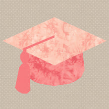 Load image into Gallery viewer, Graduation Cap, Foundation Paper Piecing Pattern (FPP), Quilt Block, 4 sizes
