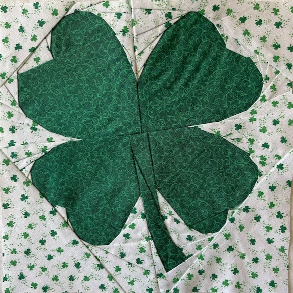 Four Leaf Clover, Foundation Paper Piecing Pattern (FPP Pattern), Quilt Block, 3 sizes