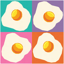 Load image into Gallery viewer, Sunny Side Up, Fried Egg, Foundation Paper Piecing Pattern (FPP Pattern), Quilt Block, 4 sizes
