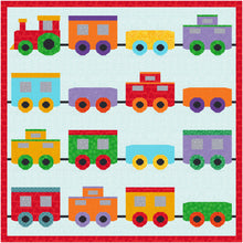 Load image into Gallery viewer, Choo Choo Train, Foundation Paper Piecing Pattern (FPP Pattern), Quilt Block, 4 Patterns included each in 4 sizes
