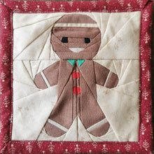 Load image into Gallery viewer, Gingie the Gingerbread, Foundation Paper Piecing Pattern (FPP Pattern), Quilt Block, 6 Sizes Included FPP Patterns- Full Bobbin Designs foundation paper piecing patterns quilt block patterns sewing patterns
