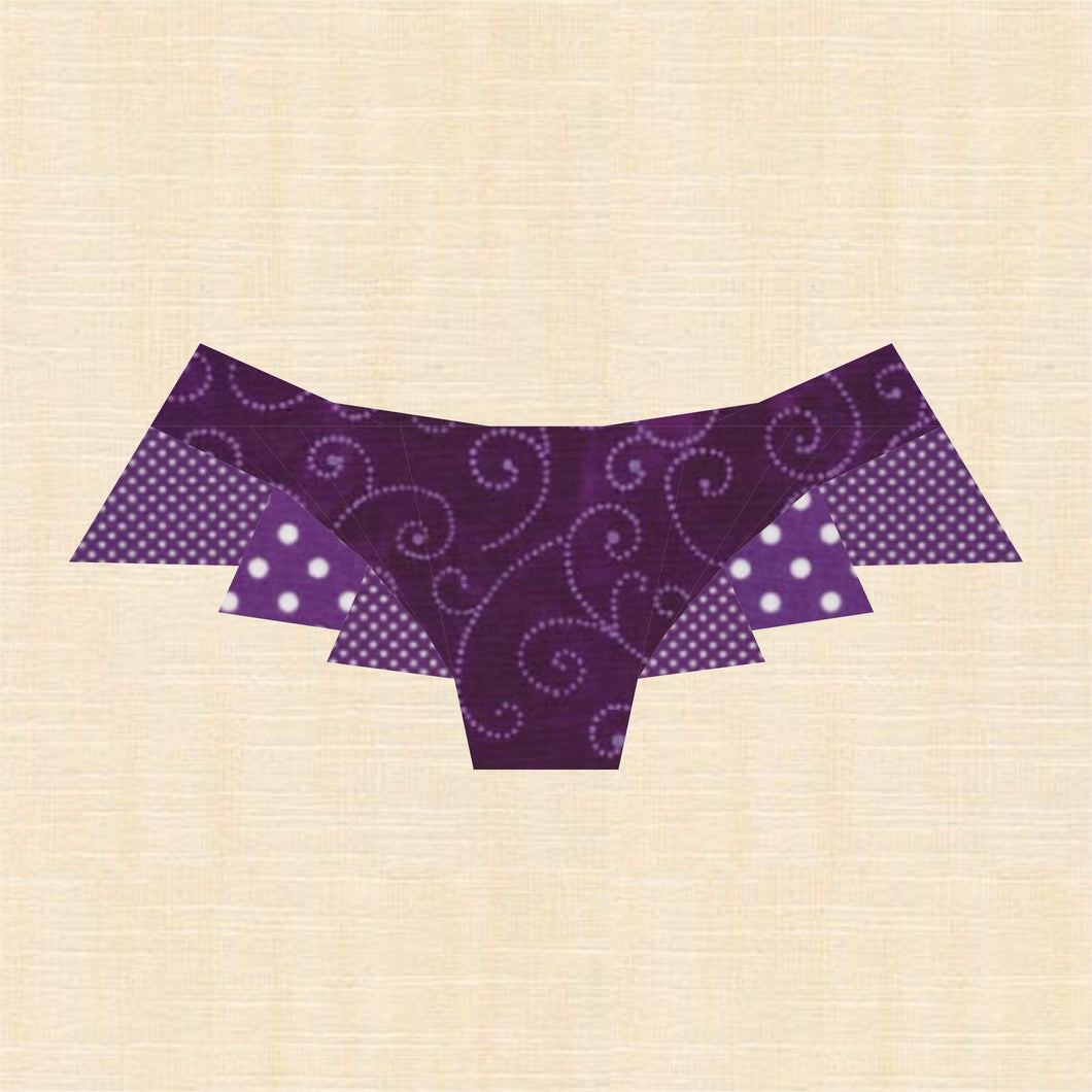 Bikini Panties, Foundation Paper Piecing, FPP Pattern, 3 sizes FPP Patterns- Full Bobbin Designs foundation paper piecing patterns quilt block patterns sewing patterns
