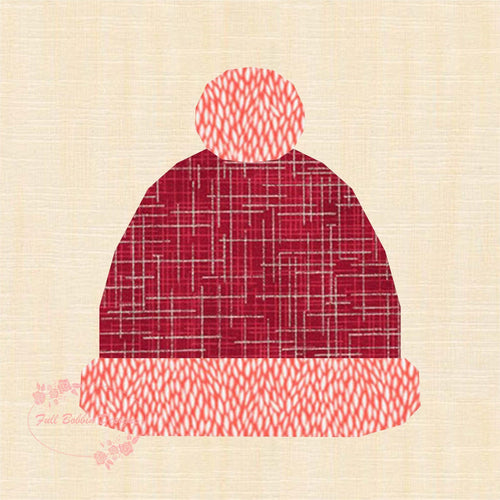 Bobble Hat, Foundation Paper Piecing Pattern (FPP Pattern), Quilt Block, 3 sizes FPP Patterns- Full Bobbin Designs foundation paper piecing patterns quilt block patterns sewing patterns