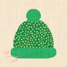 Load image into Gallery viewer, Bobble Hat, Foundation Paper Piecing Pattern (FPP Pattern), Quilt Block, 3 sizes FPP Patterns- Full Bobbin Designs foundation paper piecing patterns quilt block patterns sewing patterns
