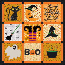 Load image into Gallery viewer, BOO Halloween, Foundation Paper Piecing Pattern (FPP Pattern), Quilt Block,  3 sizes FPP Patterns- Full Bobbin Designs foundation paper piecing patterns quilt block patterns sewing patterns
