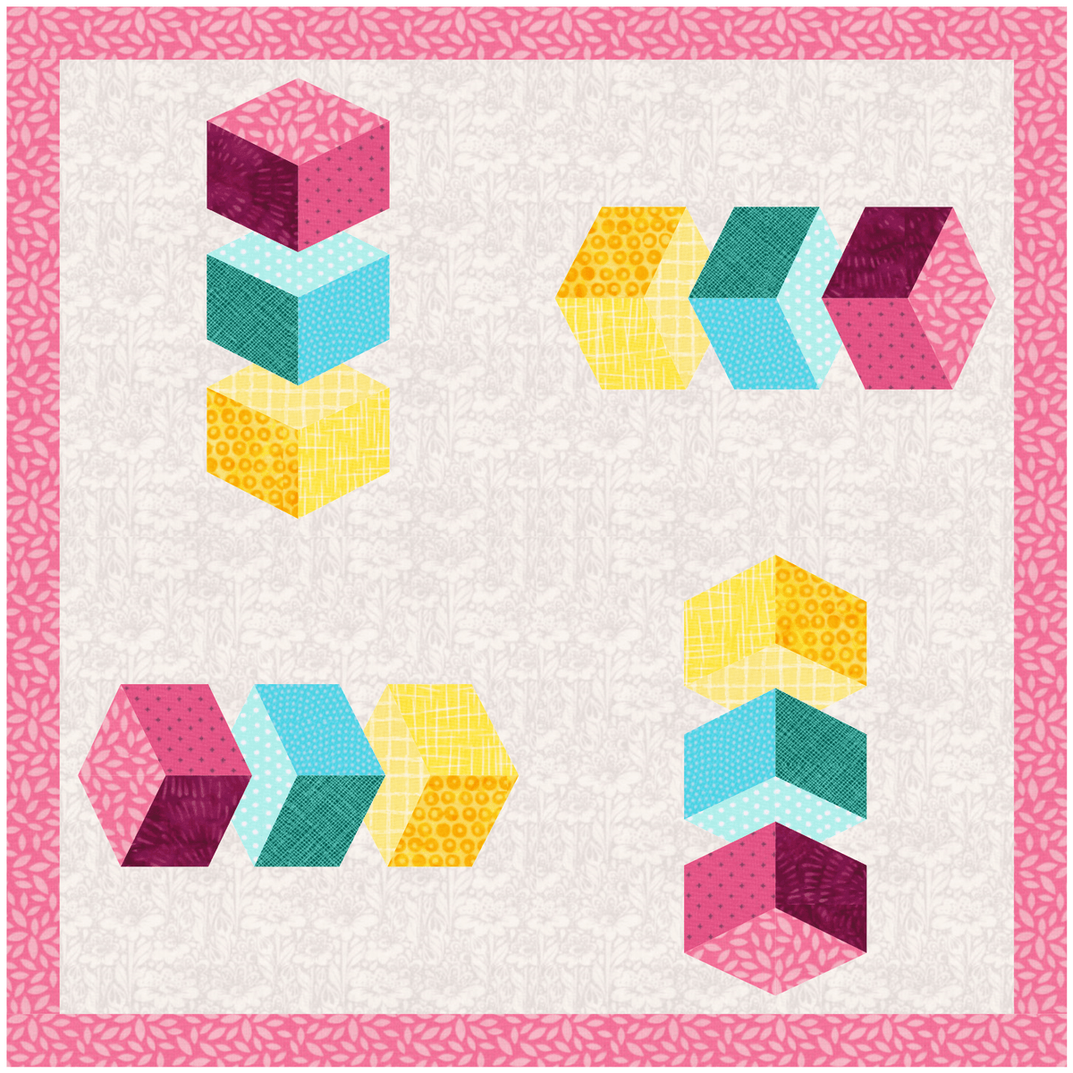 Building Blocks, Foundation Paper Piecing Pattern (FPP Pattern), 3 ...