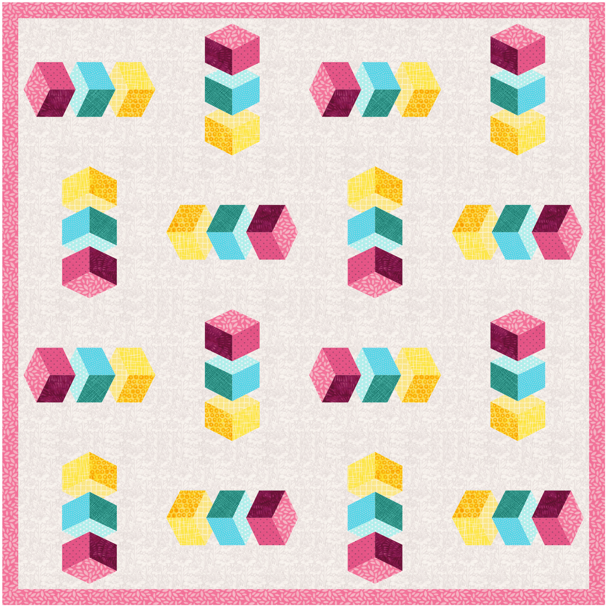 Building Blocks, Foundation Paper Piecing Pattern (FPP Pattern), 3 ...