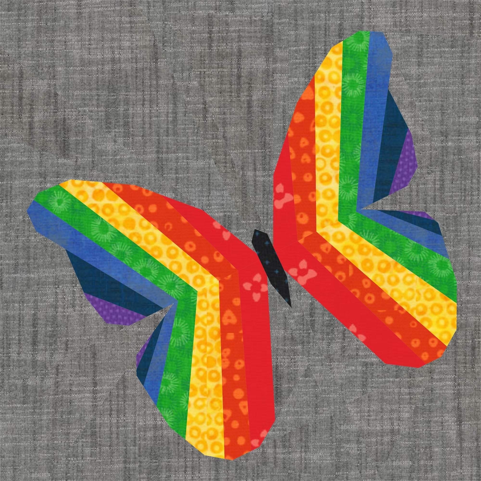 Flutterby Pattern Butterfly Flutterby, Foundation Paper Piecing Pattern (FPP Pattern), Q ...