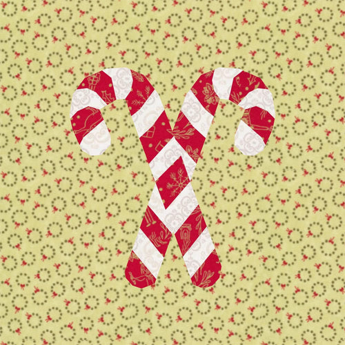 Candy Cane, Foundation Paper Piecing Patterns (FPP Pattern), Quilt Block, 3 sizes FPP Patterns- Full Bobbin Designs foundation paper piecing patterns quilt block patterns sewing patterns