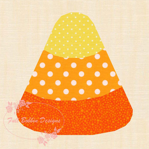 Candy Corn, Halloween, Foundation Paper Piecing Pattern (FPP Pattern), Quilt Block,  3 sizes FPP Patterns- Full Bobbin Designs foundation paper piecing patterns quilt block patterns sewing patterns