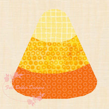 Load image into Gallery viewer, Candy Corn, Halloween, Foundation Paper Piecing Pattern (FPP Pattern), Quilt Block,  3 sizes FPP Patterns- Full Bobbin Designs foundation paper piecing patterns quilt block patterns sewing patterns
