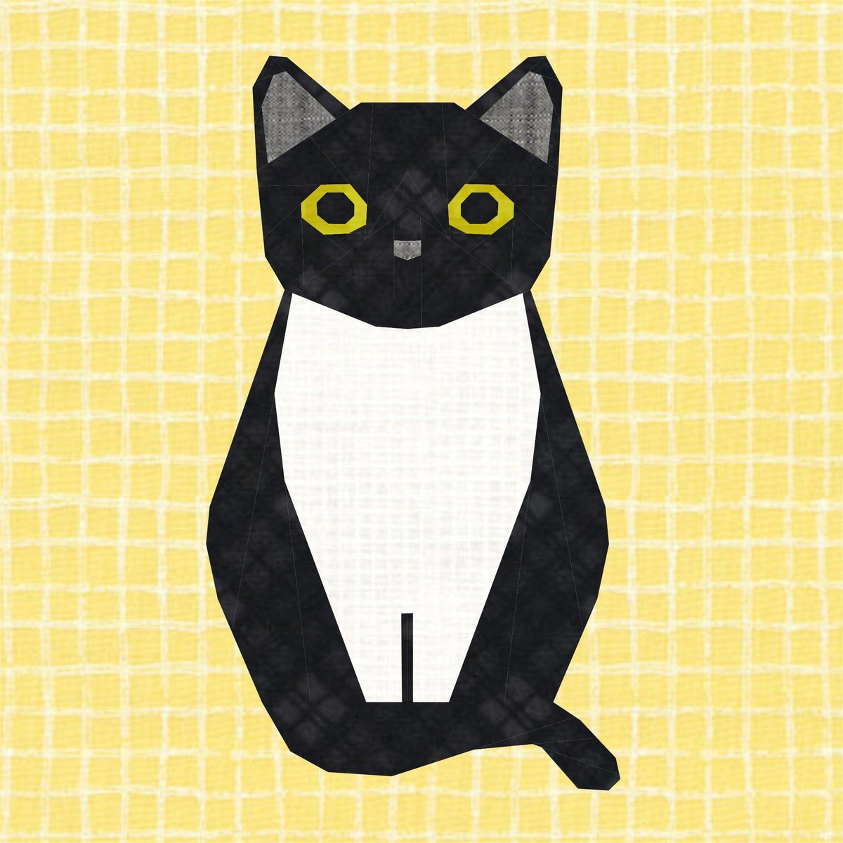 Cat! Foundation Paper Piecing Pattern (FPP), Quilt Block, 6 sizes ...