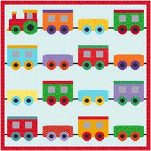Load image into Gallery viewer, Choo Choo Train, Foundation Paper Piecing Pattern (FPP Pattern), Quilt Block, 3 Patterns included each in 4 sizes FPP Patterns- Full Bobbin Designs foundation paper piecing patterns quilt block patterns sewing patterns
