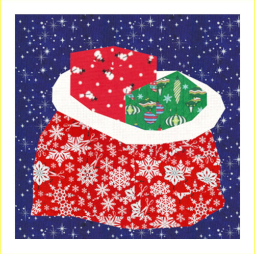 Christmas Sack, Foundation Paper Piecing Pattern (FPP Pattern), Quilt Block, 3 sizes FPP Patterns- Full Bobbin Designs foundation paper piecing patterns quilt block patterns sewing patterns