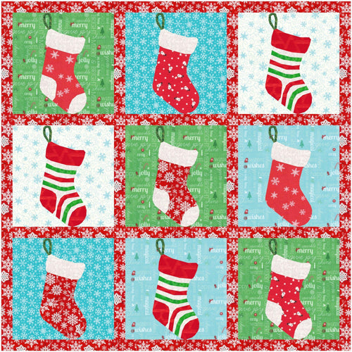 Christmas Stockings, Set of 3, Foundation Paper Piecing Patterns (FPP Pattern), Quilt Block, 3 sizes FPP Patterns- Full Bobbin Designs foundation paper piecing patterns quilt block patterns sewing patterns