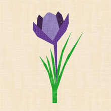 Load image into Gallery viewer, Crocus, Flower Foundation Paper Piecing (FPP Pattern), Quilt Block, 3 sizes FPP Patterns- Full Bobbin Designs foundation paper piecing patterns quilt block patterns sewing patterns
