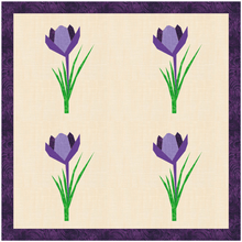 Load image into Gallery viewer, Crocus, Flower Foundation Paper Piecing (FPP Pattern), Quilt Block, 3 sizes FPP Patterns- Full Bobbin Designs foundation paper piecing patterns quilt block patterns sewing patterns
