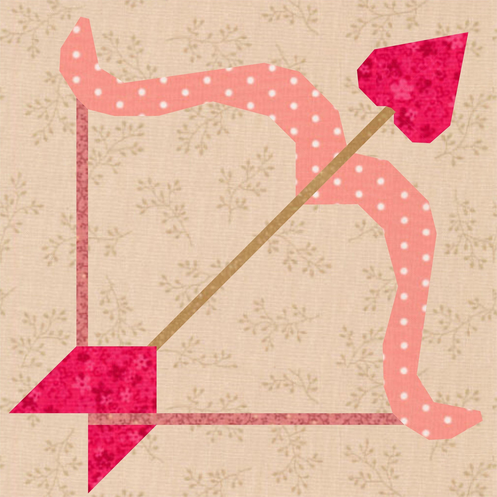 Cupids Bow, Valentine, Foundation Paper Piecing Pattern (FPP Pattern ...