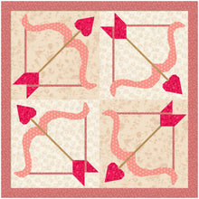 Load image into Gallery viewer, Cupids Bow, Valentine, Foundation Paper Piecing Pattern (FPP Pattern), Quilt Block, 3 sizes FPP Patterns- Full Bobbin Designs foundation paper piecing patterns quilt block patterns sewing patterns
