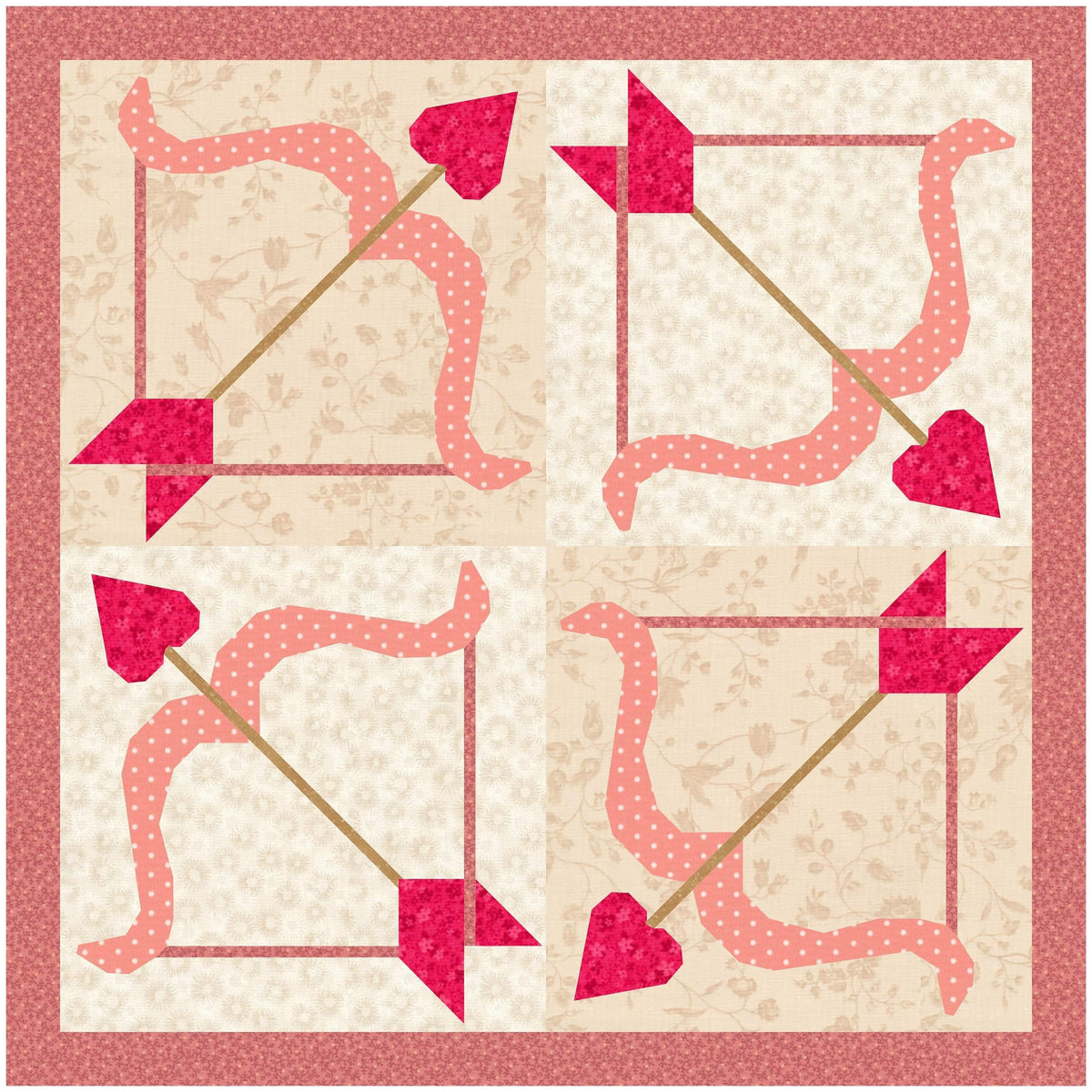 Cupids Bow, Valentine, Foundation Paper Piecing Pattern (FPP Pattern ...