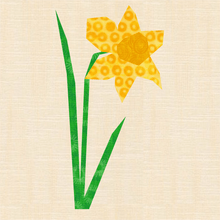 Load image into Gallery viewer, Daffodil, Flower Foundation Paper Piecing Pattern (FPP Pattern), Quilt Block, 3 sizes FPP Patterns- Full Bobbin Designs foundation paper piecing patterns quilt block patterns sewing patterns
