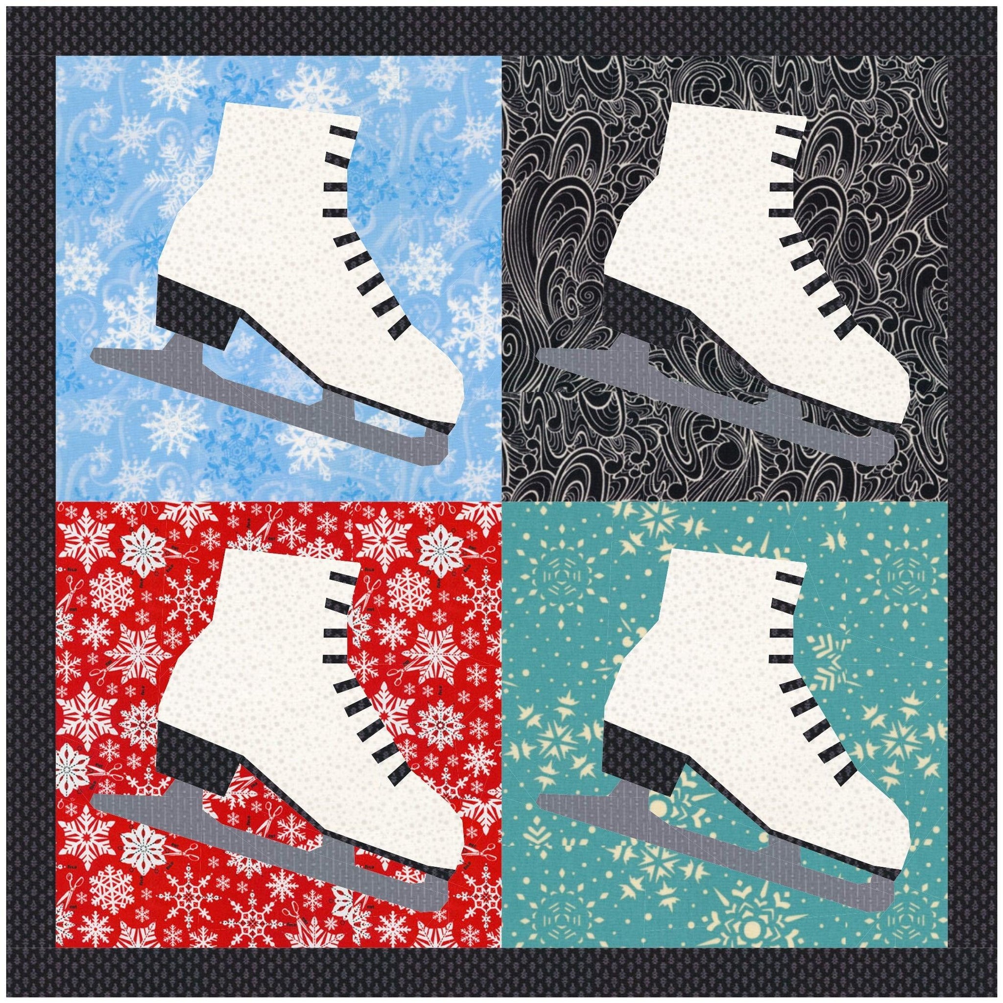 Freestyle Patterns Ice Rink Dancing on Ice, Ice Skate, Foundation Paper Piecing Pattern (FPP ...