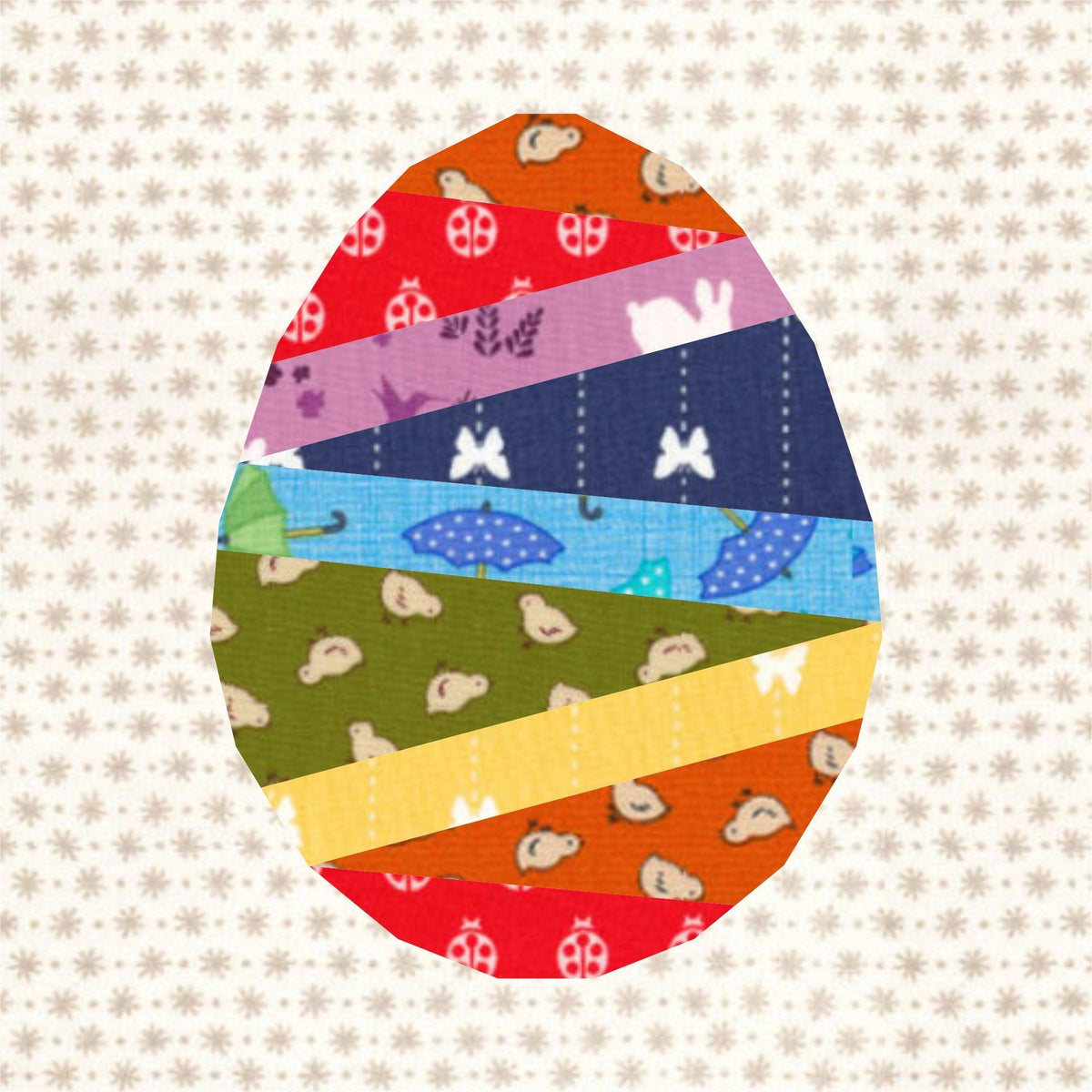 Easter Egg, Foundation Paper Piecing Pattern (FPP Pattern), Quilt Block