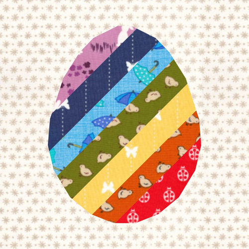 Easter Egg, Foundation Paper Piecing Pattern (FPP Pattern), Quilt Block, 3 sizes FPP Patterns- Full Bobbin Designs foundation paper piecing patterns quilt block patterns sewing patterns