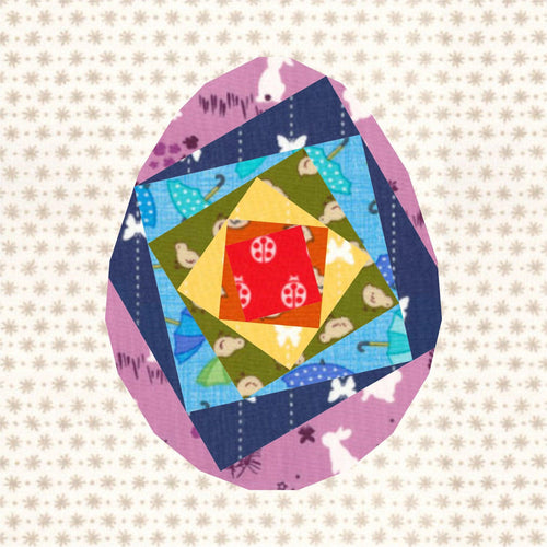 Easter Egg, Foundation Paper Piecing Pattern (FPP Pattern), Quilt Block, 3 sizes FPP Patterns- Full Bobbin Designs foundation paper piecing patterns quilt block patterns sewing patterns