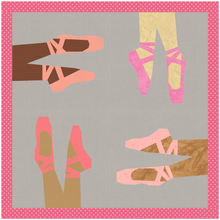 Load image into Gallery viewer, En Pointe, Ballet, Foundation Paper Piecing Pattern (FPP Pattern), Quilt Block, 3 sizes FPP Patterns- Full Bobbin Designs foundation paper piecing patterns quilt block patterns sewing patterns
