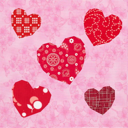 Love is all Around, Foundation Paper Piecing, FPP Pattern, 3 sizes FPP Patterns- Full Bobbin Designs foundation paper piecing patterns quilt block patterns sewing patterns