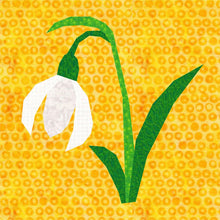 Load image into Gallery viewer, Snowdrop, Flower Foundation Paper Piecing Pattern (FPP Pattern), Quilt Block, 3 sizes FPP Patterns- Full Bobbin Designs foundation paper piecing patterns quilt block patterns sewing patterns

