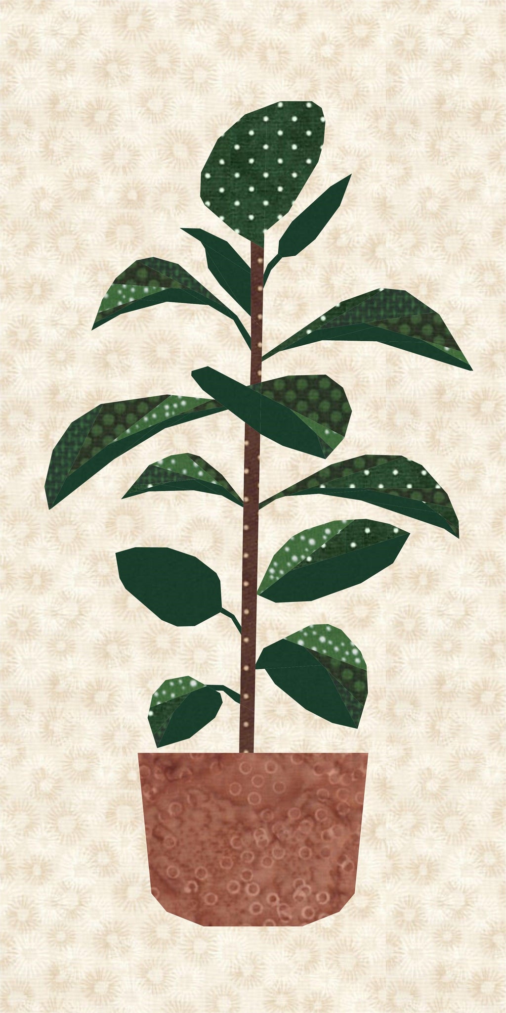 Ficus, Rubber Plant, Foundation Paper Piecing Pattern (FPP Pattern ...