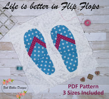 Load image into Gallery viewer, Flip Flops Foundation Paper Piecing Pattern (FPP Pattern), Quilt Block, 3 sizes FPP Patterns- Full Bobbin Designs foundation paper piecing patterns quilt block patterns sewing patterns
