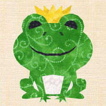 Load image into Gallery viewer, Frog Prince, Foundation Paper Piecing Pattern (FPP), Quilt Block, 4 sizes FPP Patterns- Full Bobbin Designs foundation paper piecing patterns quilt block patterns sewing patterns
