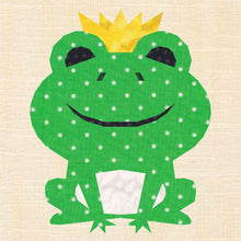 Load image into Gallery viewer, Frog Prince, Foundation Paper Piecing Pattern (FPP), Quilt Block, 4 sizes FPP Patterns- Full Bobbin Designs foundation paper piecing patterns quilt block patterns sewing patterns
