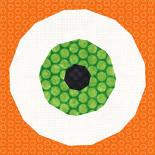 Load image into Gallery viewer, Googly Eyes, Halloween, Foundation Paper Piecing Pattern (FPP Pattern), Quilt Block,  2 versions, 4 sizes FPP Patterns- Full Bobbin Designs foundation paper piecing patterns quilt block patterns sewing patterns
