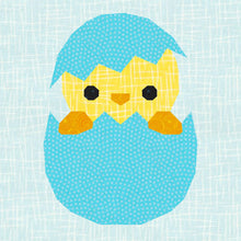 Load image into Gallery viewer, Hatching Chick, Easter Egg, Foundation Paper Piecing Pattern (FPP Pattern), Quilt Block, 3 sizes FPP Patterns- Full Bobbin Designs foundation paper piecing patterns quilt block patterns sewing patterns
