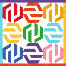 Load image into Gallery viewer, Hex Maze, Hexagon, Foundation Paper Piecing Pattern (FPP Pattern), 3 sizes FPP Patterns- Full Bobbin Designs foundation paper piecing patterns quilt block patterns sewing patterns
